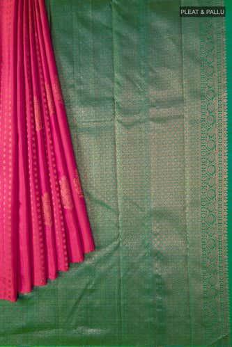 pink with orange dual tone kanchipuram silk saree