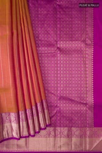 pink with yellow dual tone kanchipuram silk saree