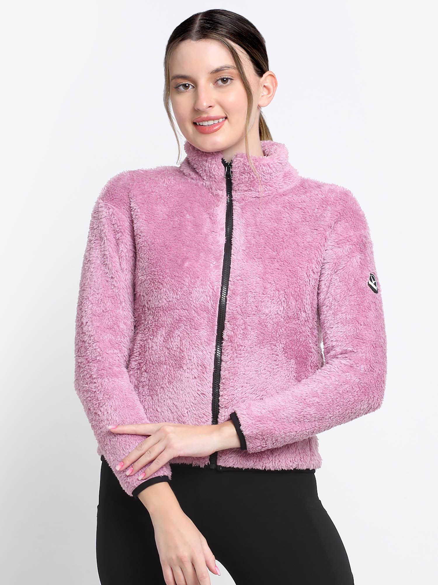 pink womens double sherpa jacket