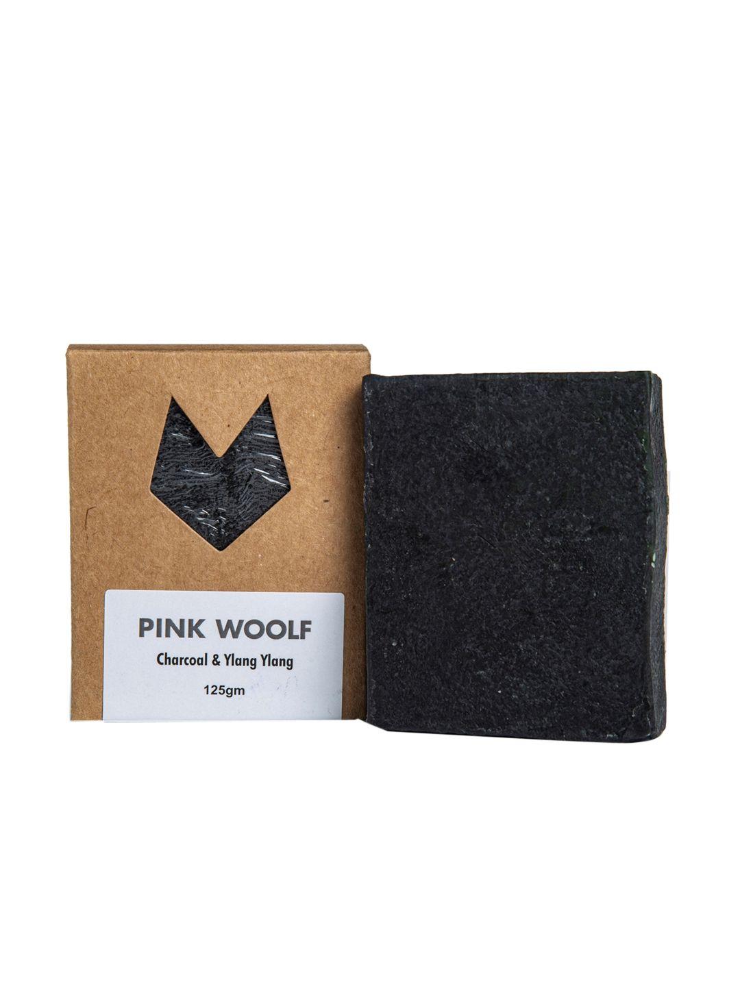 pink woolf unisex charcoal organic bath soap bar 125g