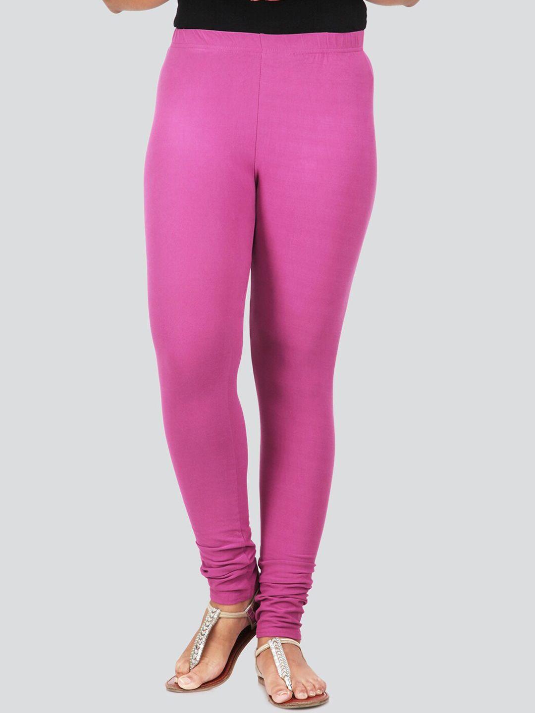 pinkloom women purple solid churidar-length leggings