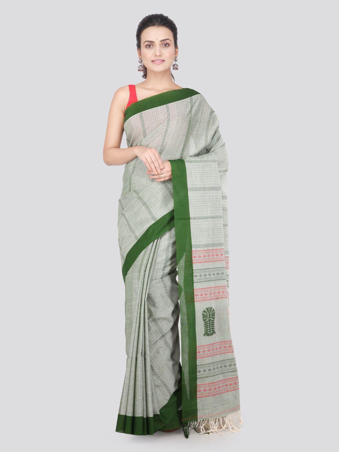 pinkloom woven design pure cotton saree