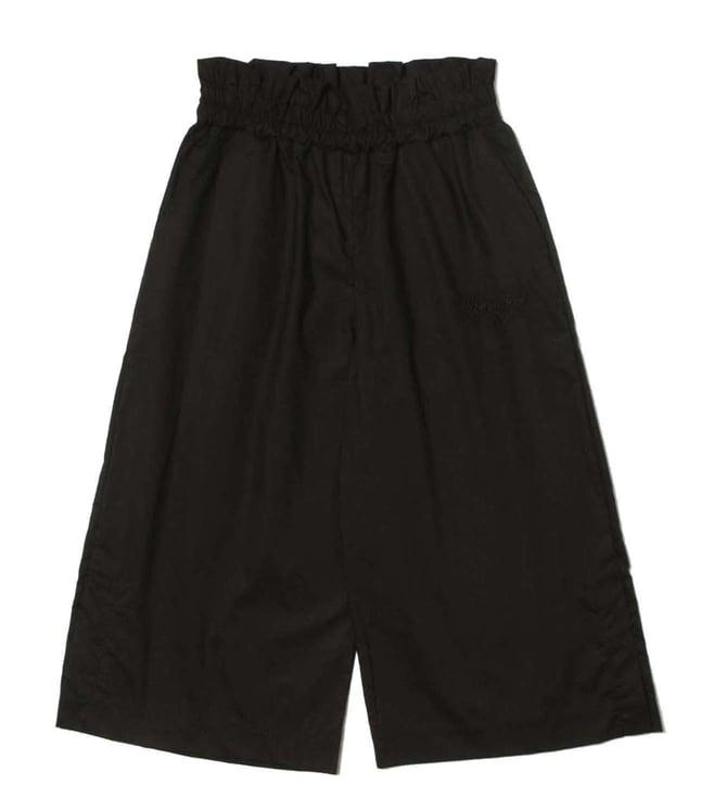 pinko kids black comfort fit trousers