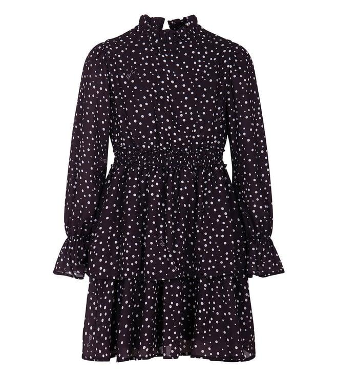 pinko kids black printed comfort fit dress