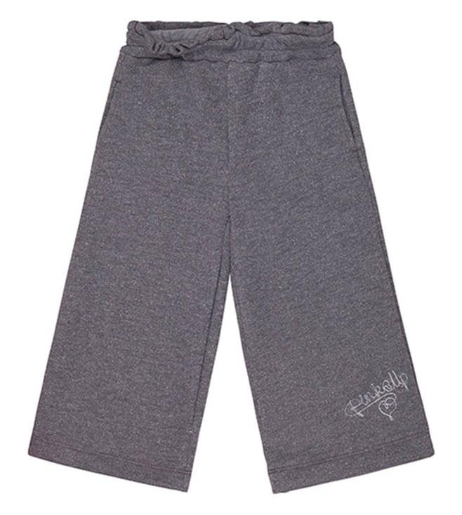 pinko kids grey solid fitted trousers