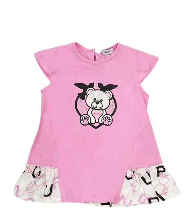 pinko kids pink printed fitted fit dress