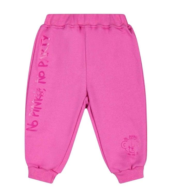 pinko kids pink printed fitted fit joggers