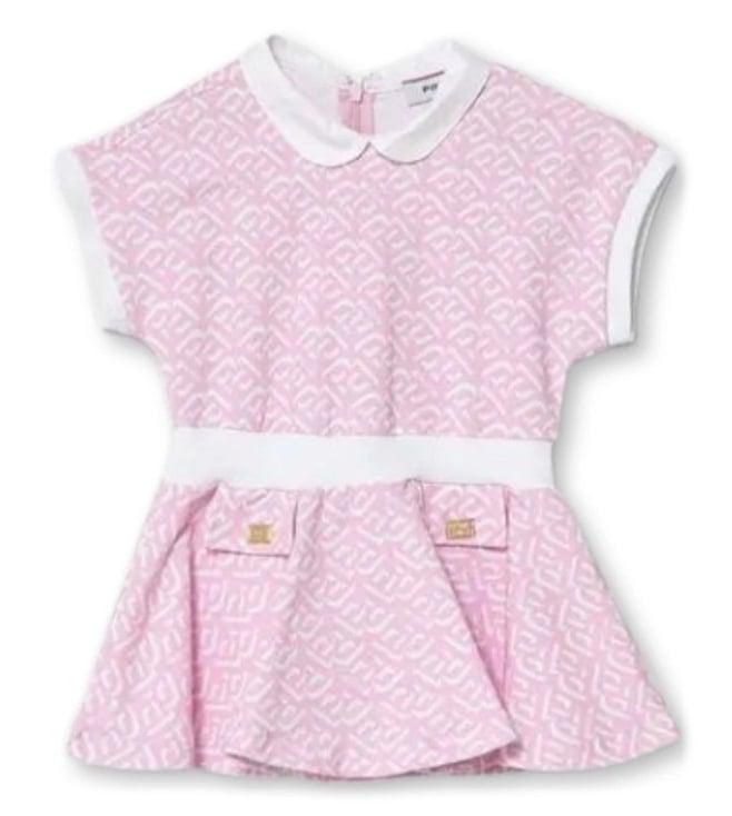 pinko kids pink printed flared fit dress