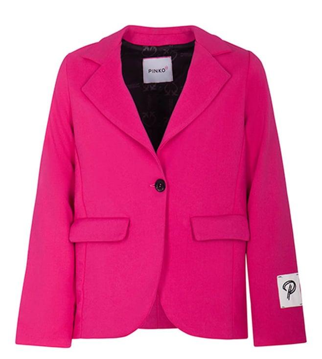 pinko kids pink solid fitted blazer