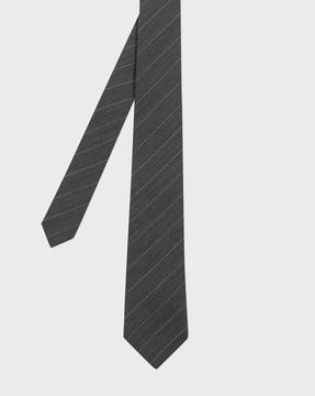 pinstripe wool blend tie