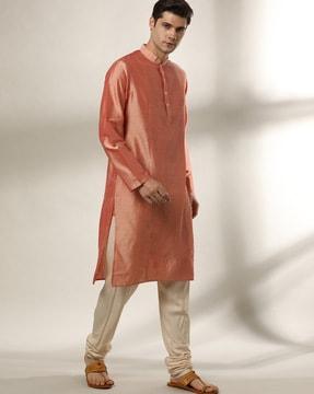 pintuck slim fit long kurta