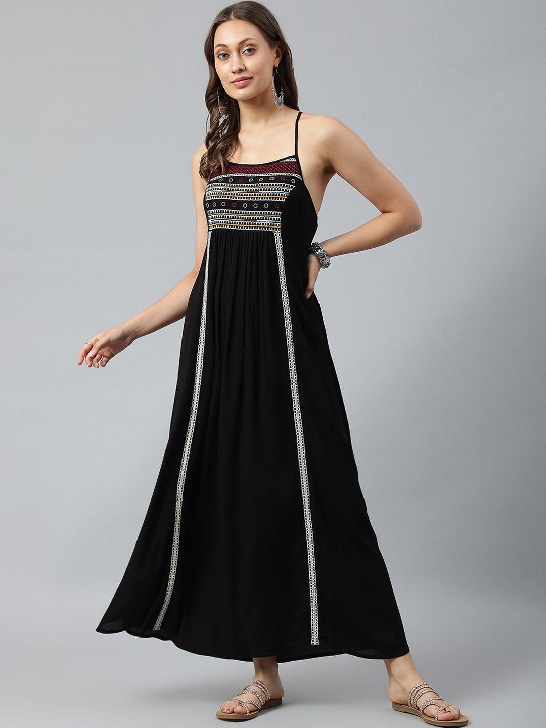 pinwheel black maxi dress