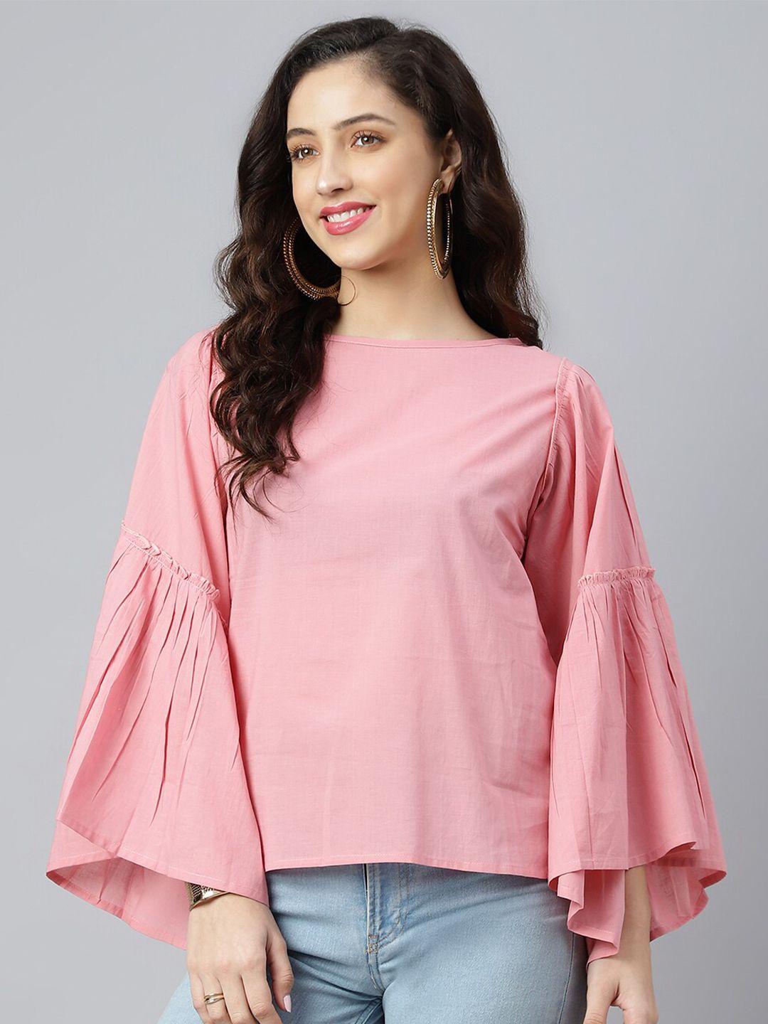 pinwheel women peach-coloured chambray top