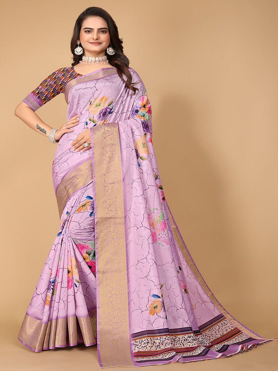 pionex floral pure cotton designer banarasi saree