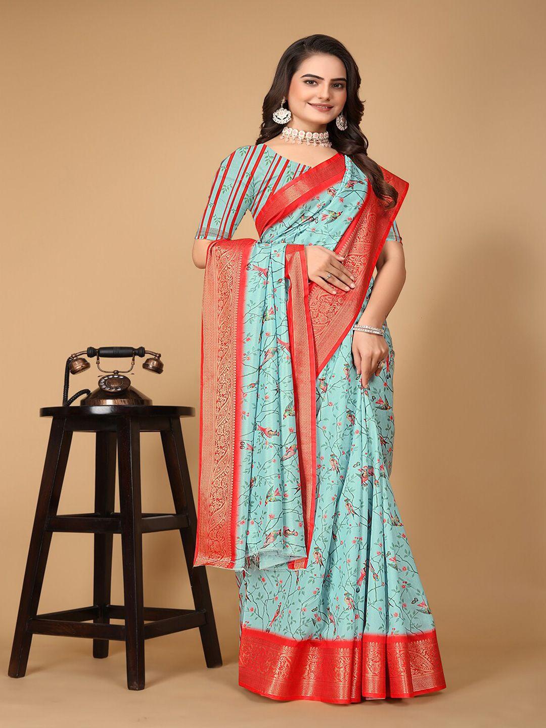 pionex woven design pure cotton handloom banarasi saree