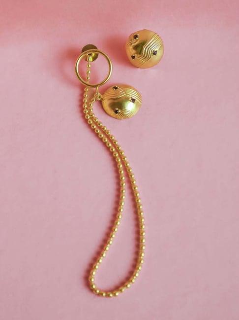 pipa bella gold-toned drop earrings with black stones