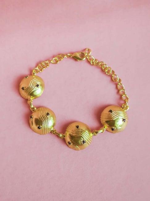 pipa bella statement gold-toned bracelet with black stones