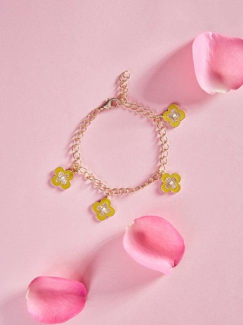 pipa bella yellow enamel clover leaf charm bracelet