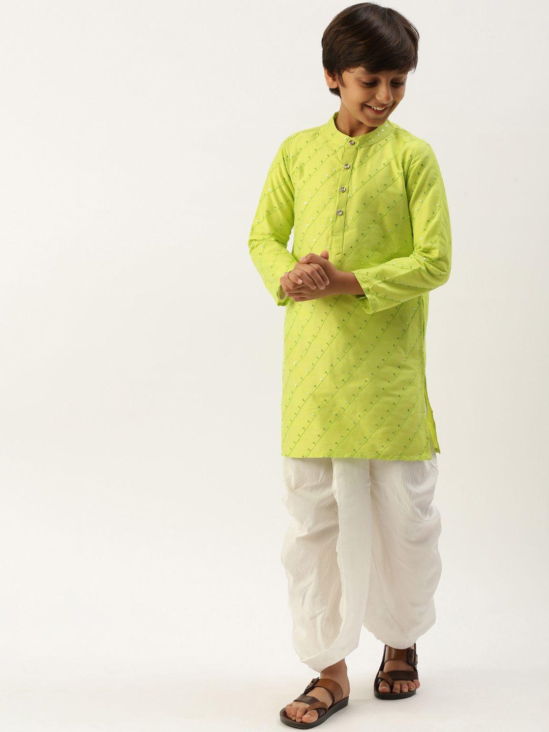 pipin boys embellished mandarin collar sequinned kurta