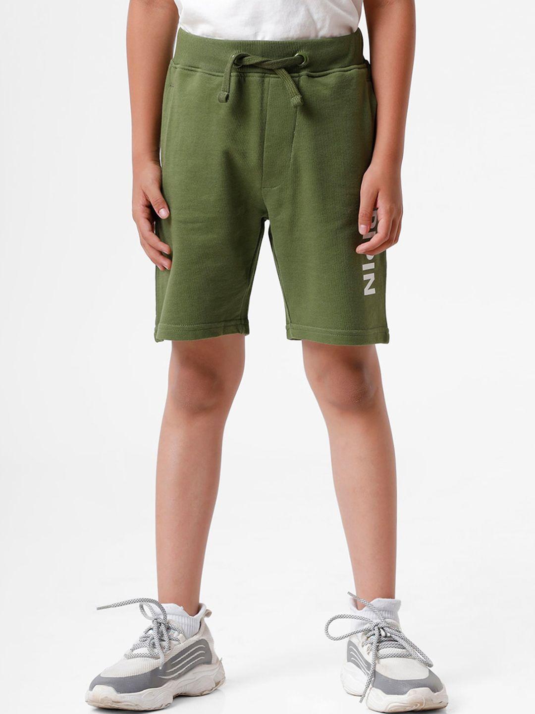pipin boys green  pure cotton shorts