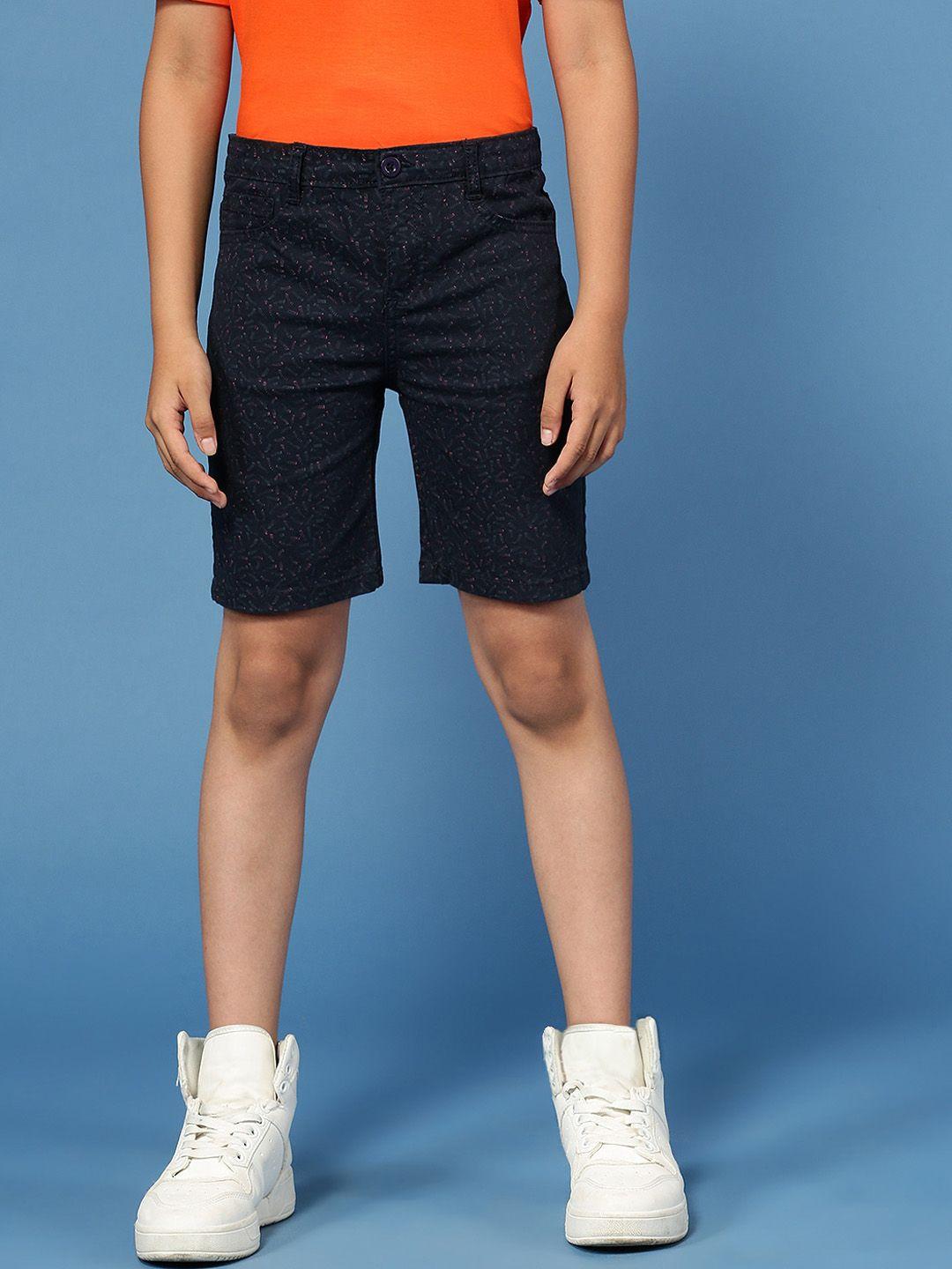 pipin boys printed mid-rise cotton shorts