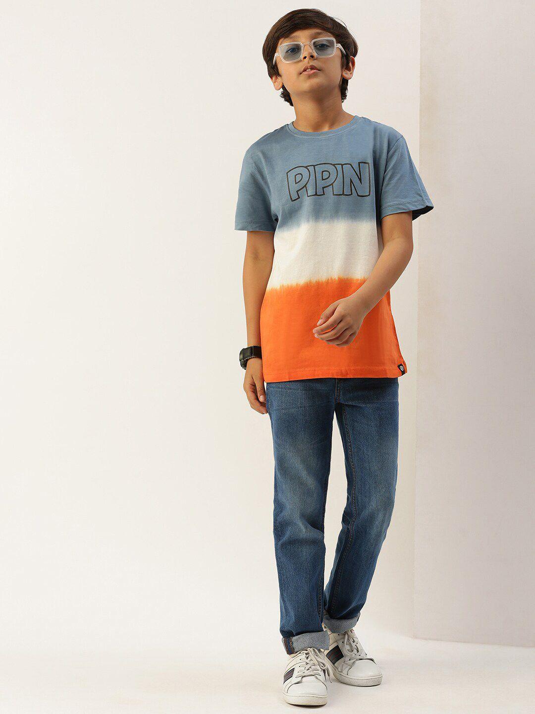 pipin boys typography printed cotton t-shirt