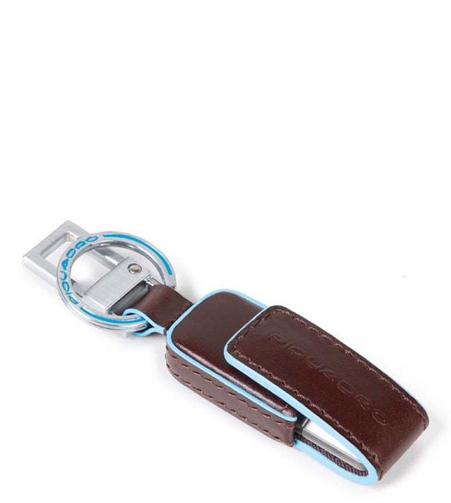 piquadro blue square mahogany keychain pendrive