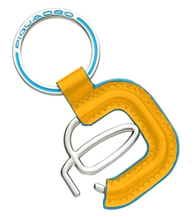 piquadro blue square yellow keychain