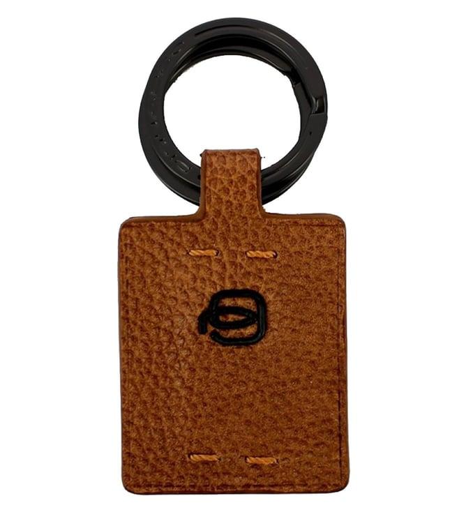 piquadro brown pulse plus two ring keychain