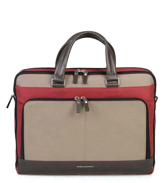 piquadro michael burgundy laptop briefcase