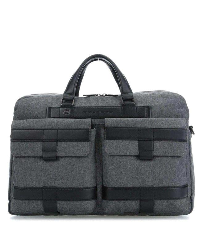 piquadro ross grey laptop briefcase