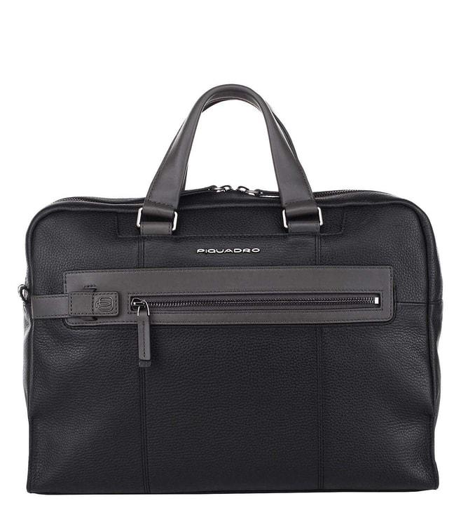 piquadro scott black laptop briefcase