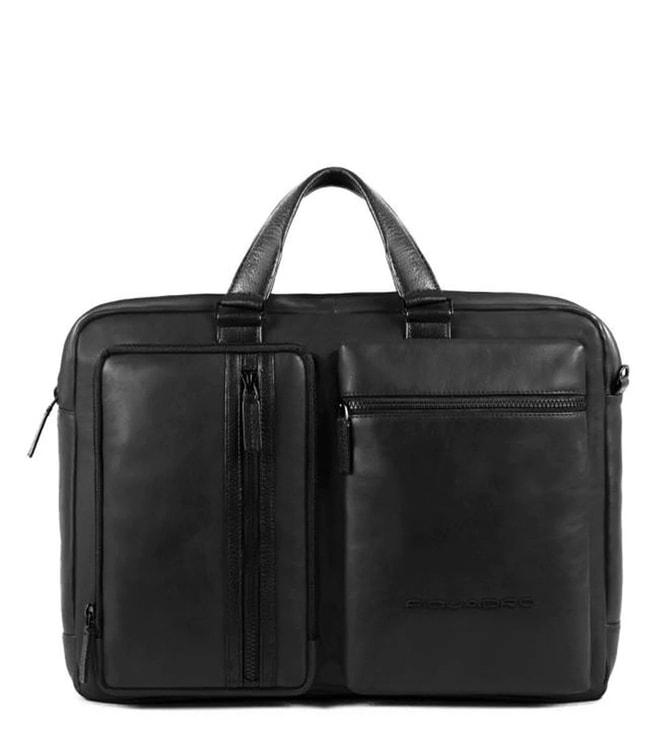 piquadro usie black laptop briefcase