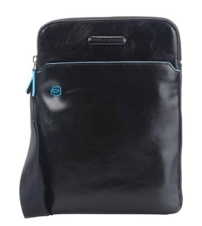 piquadro blue square black crossbody bag