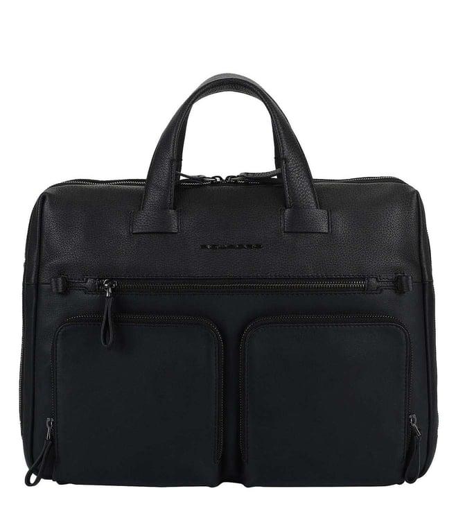 piquadro line black laptop briefcase