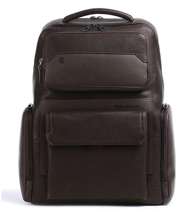 piquadro martin dark brown backpack