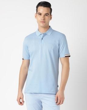 pique cotton regular fit polo t-shirt