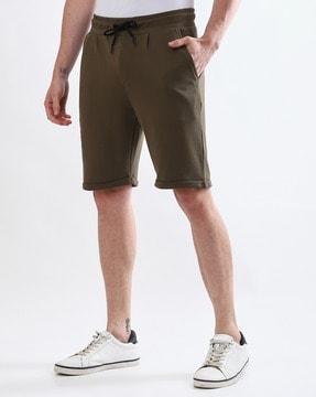 pique knit shorts with pockets