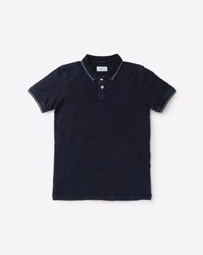 pique knit slim fit polo t-shirt