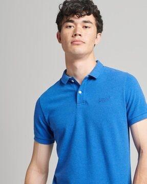pique polo t-shirt with embroidered logo