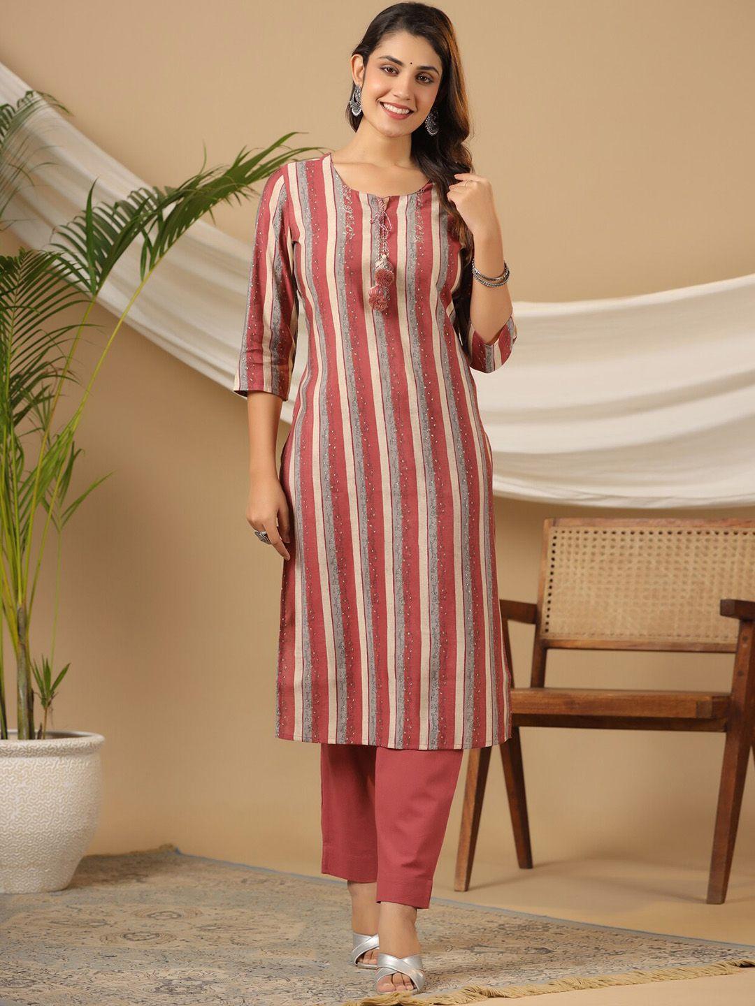 piroh floral printed straight kurta with trousers