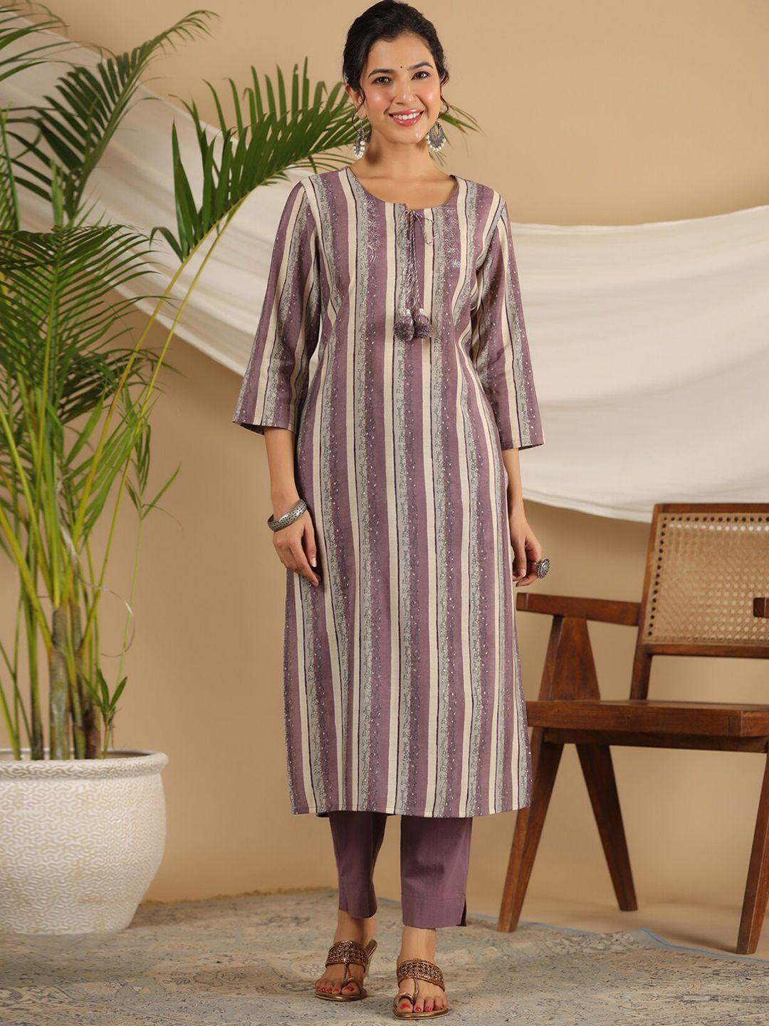 piroh striped kurta with trousers