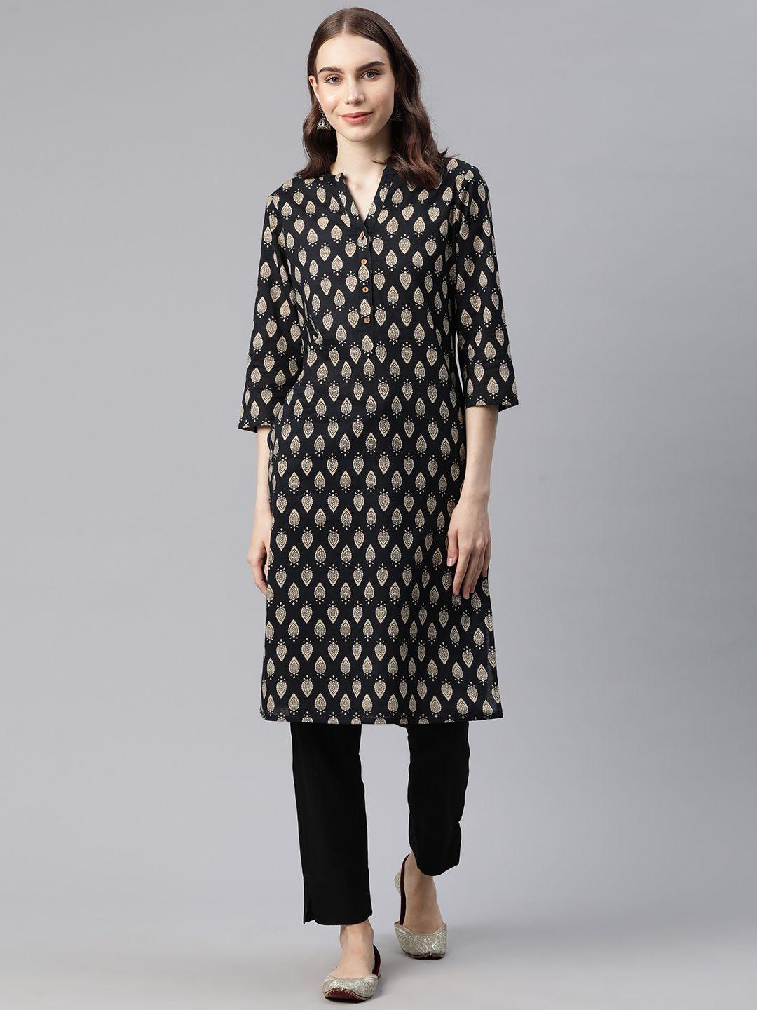 piroh women ethnic motifs printed straight kurta