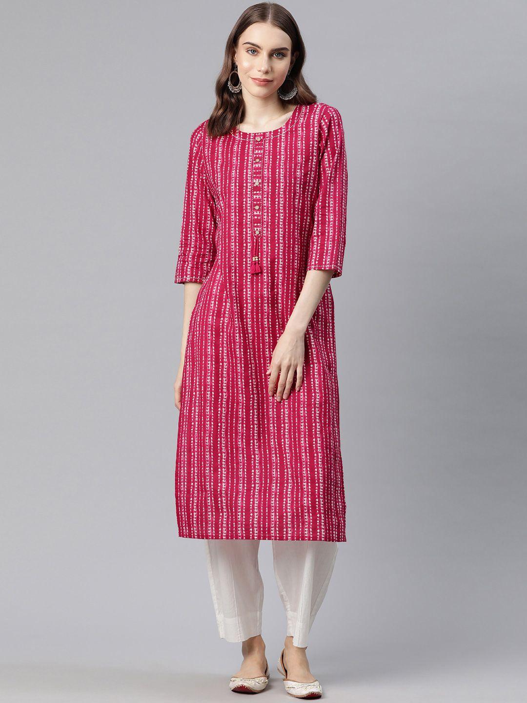 piroh women striped straight kurta