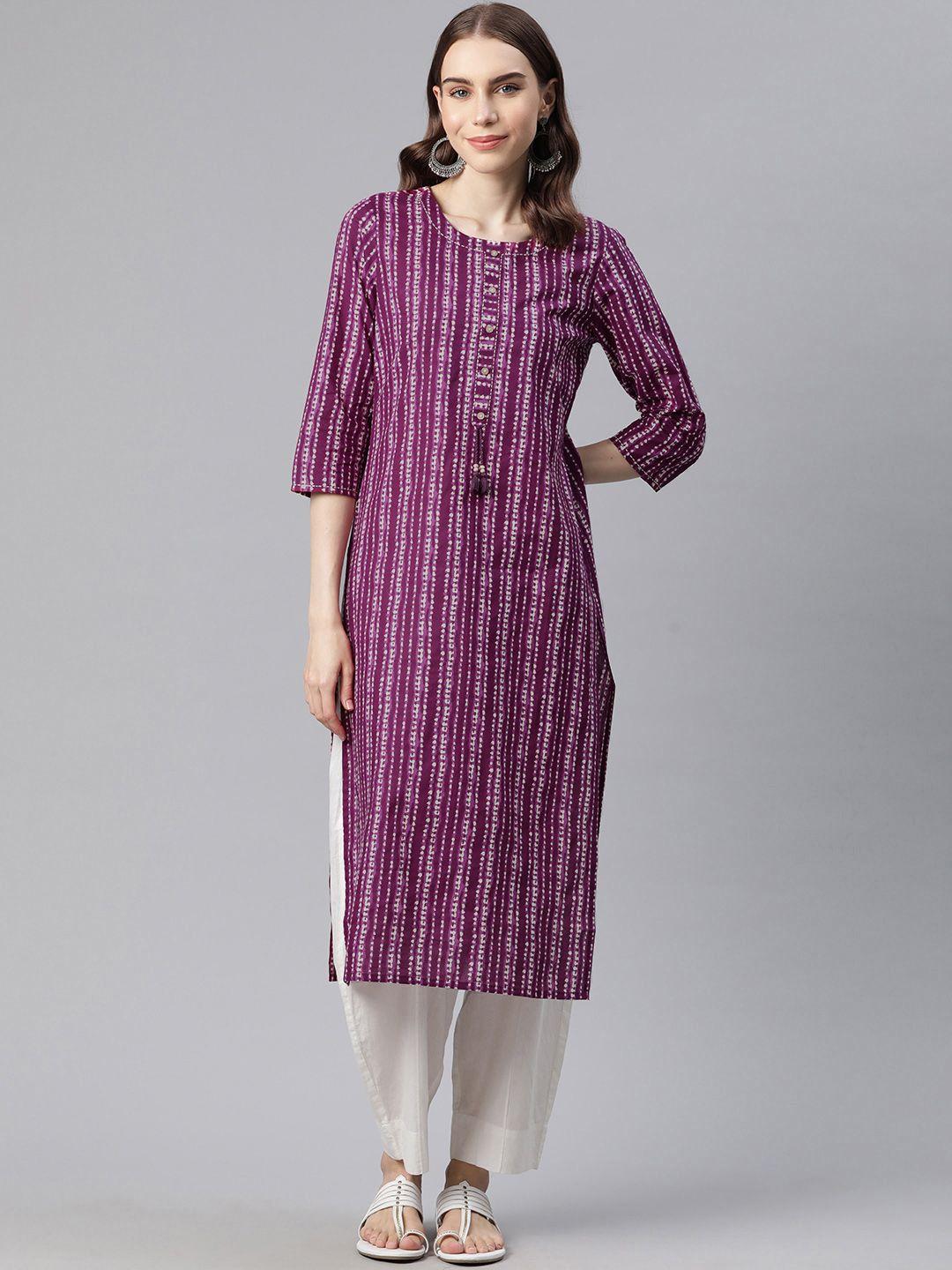 piroh women striped straight kurta