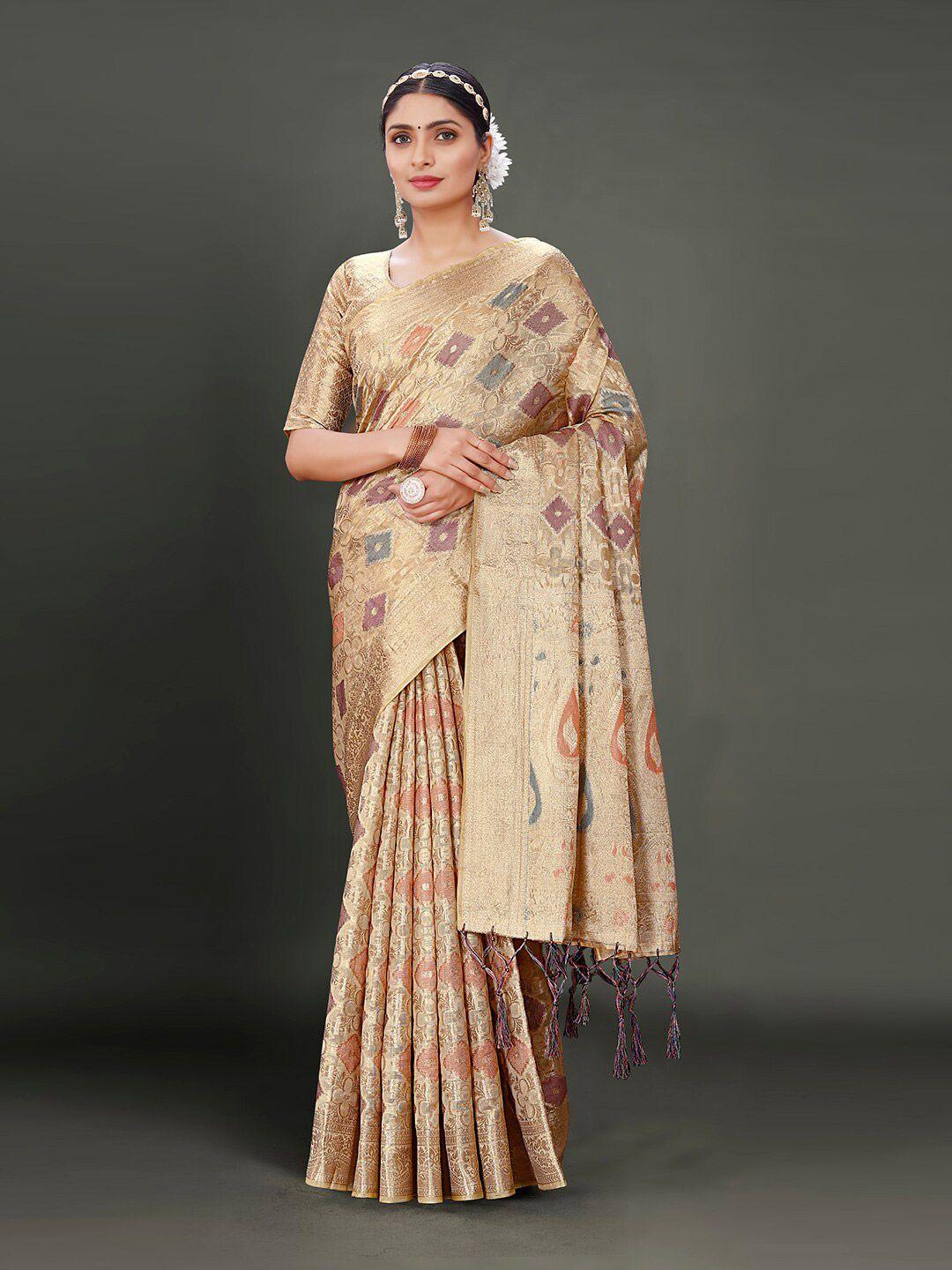 pisara ethnic motifs woven design zari organza saree