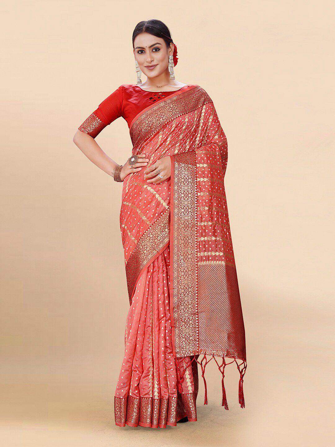 pisara ethnic motifs woven design zari organza saree