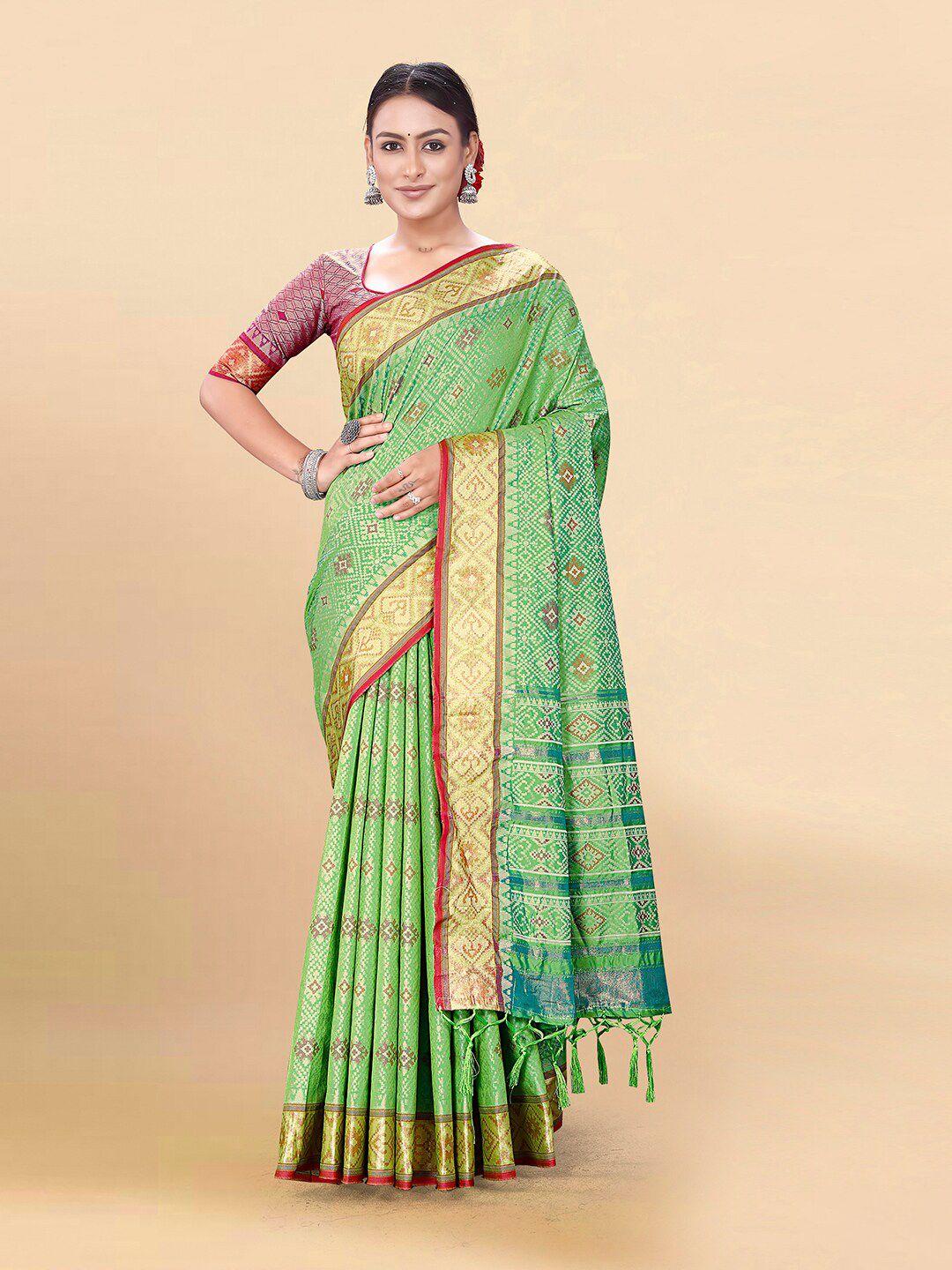 pisara ethnic motifs woven design zari silk cotton patola saree