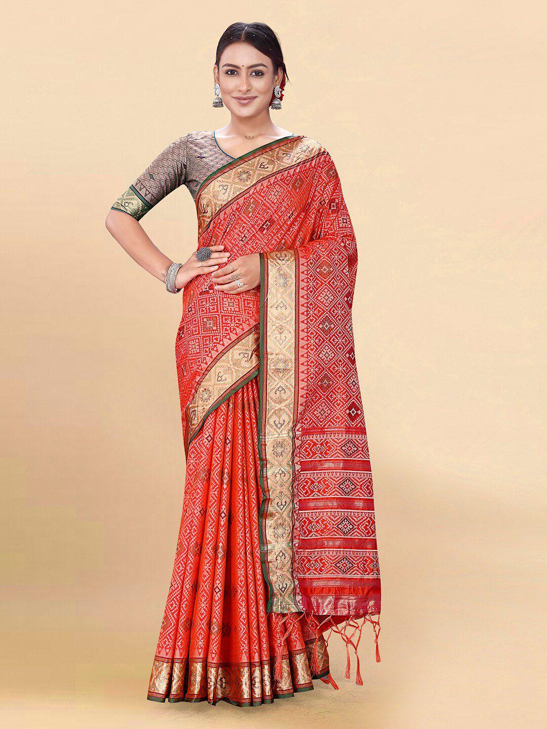 pisara ethnic motifs woven design zari silk cotton patola saree