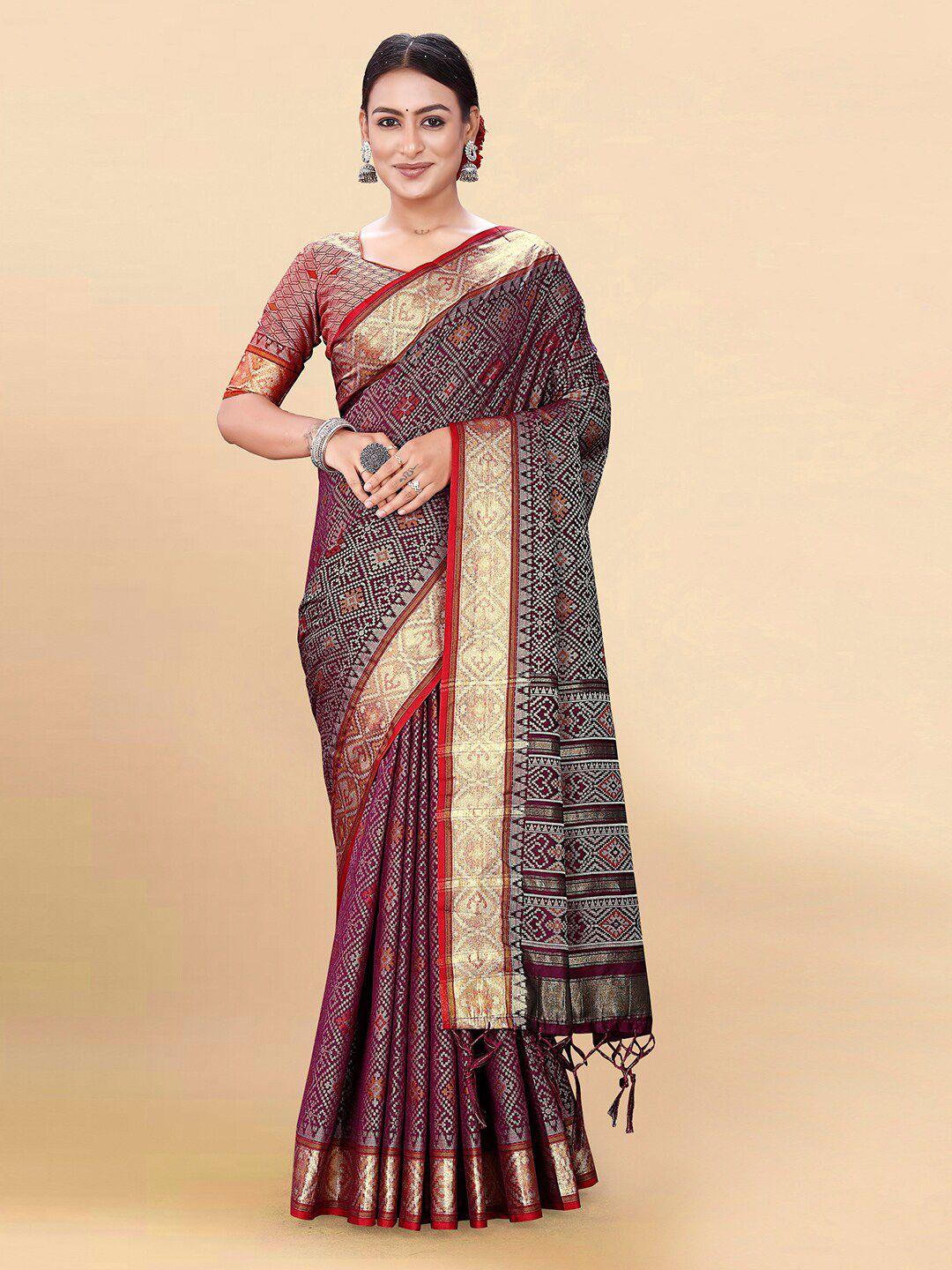 pisara ethnic motifs woven design zari silk cotton patola saree